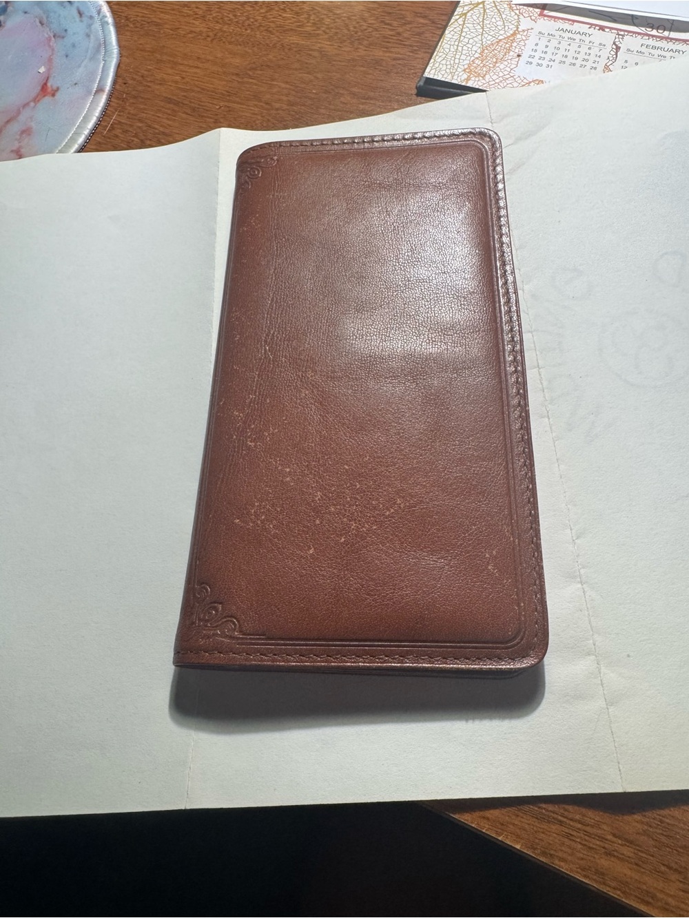 Brown Leather Long Card & Key Holder Wallet for Men